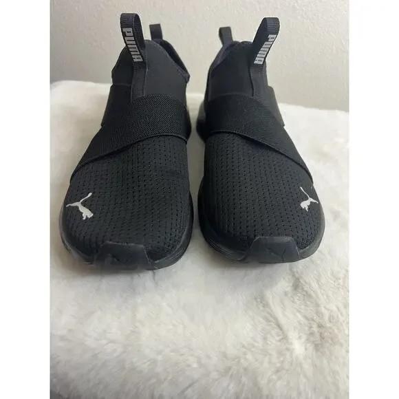 PUMA Sneakers Shoes Womens Athletic 8.5 Black White Tie - Picture 3 of 6